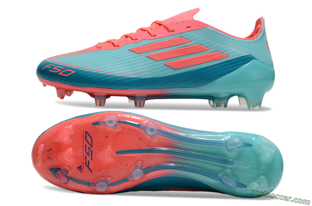 Adidas F50 Elite FG Low-Tops Soccer Cleats - Jade/Red/Blue 1