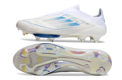 Adidas F50+ Elite Lightstrike Pro FG Low-Tops Soccer Cleats - Beige/White/Blue