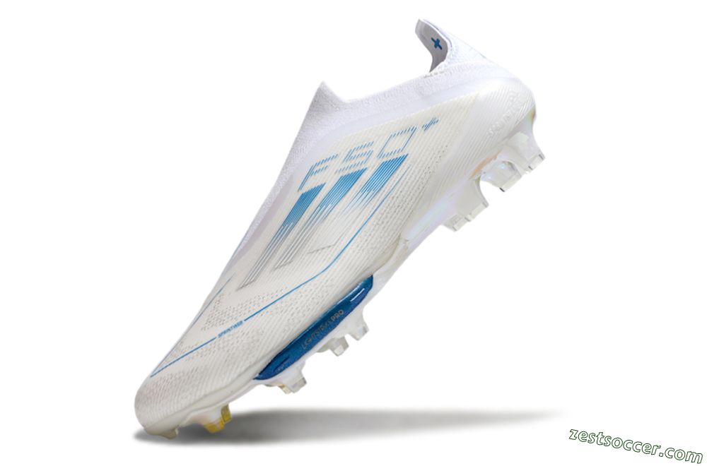 Adidas F50+ Elite Lightstrike Pro FG Low-Tops Soccer Cleats - Beige/White/Blue 5