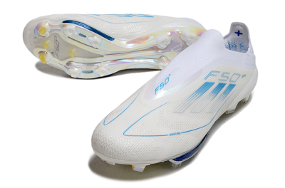 Adidas F50+ Elite Lightstrike Pro FG Low-Tops Soccer Cleats - Beige/White/Blue