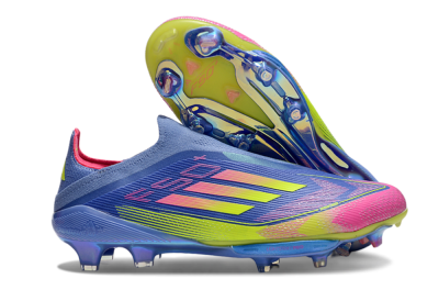 Adidas F50+ Elite Lightstrike Pro FG Low-Tops Soccer Cleats - Blue/Yellow/Pink