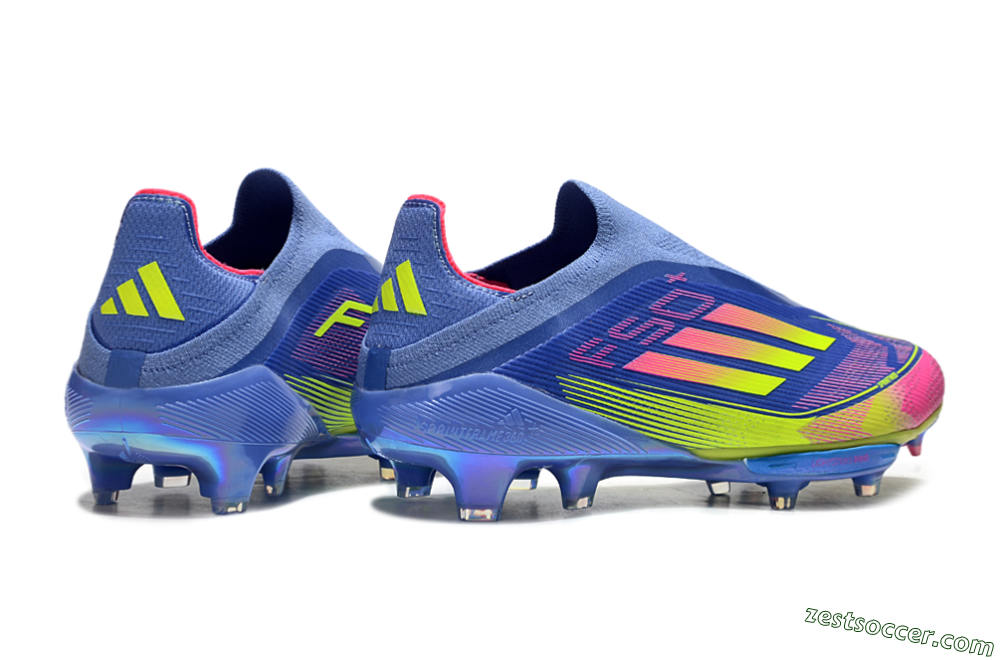 Adidas F50+ Elite Lightstrike Pro FG Low-Tops Soccer Cleats - Blue/Yellow/Pink 6