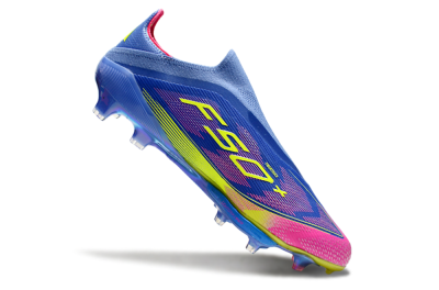 Adidas F50+ Elite Lightstrike Pro FG Low-Tops Soccer Cleats - Blue/Yellow/Pink