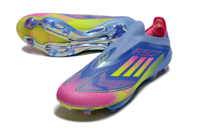 Adidas F50+ Elite Lightstrike Pro FG Low-Tops Soccer Cleats - Blue/Yellow/Pink