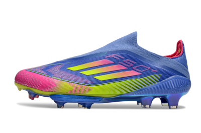 Adidas F50+ Elite Lightstrike Pro FG Low-Tops Soccer Cleats - Blue/Yellow/Pink