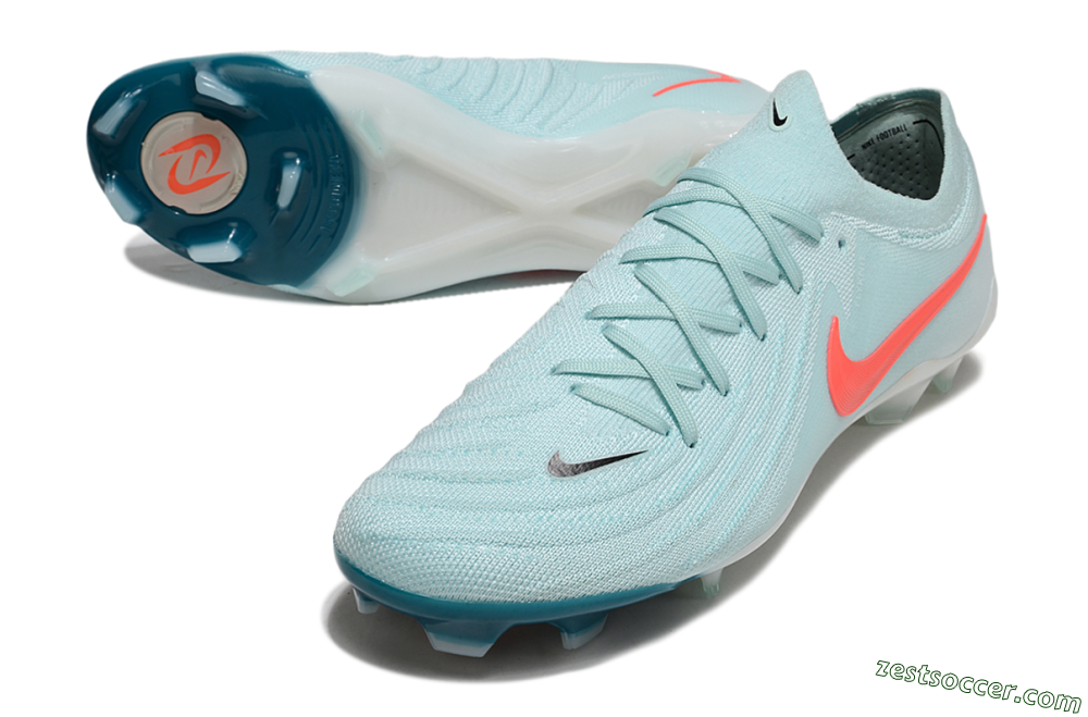 Nike Phantom Luna Elite FG Low-Tops Soccer Cleats - Jade/Red/White 3