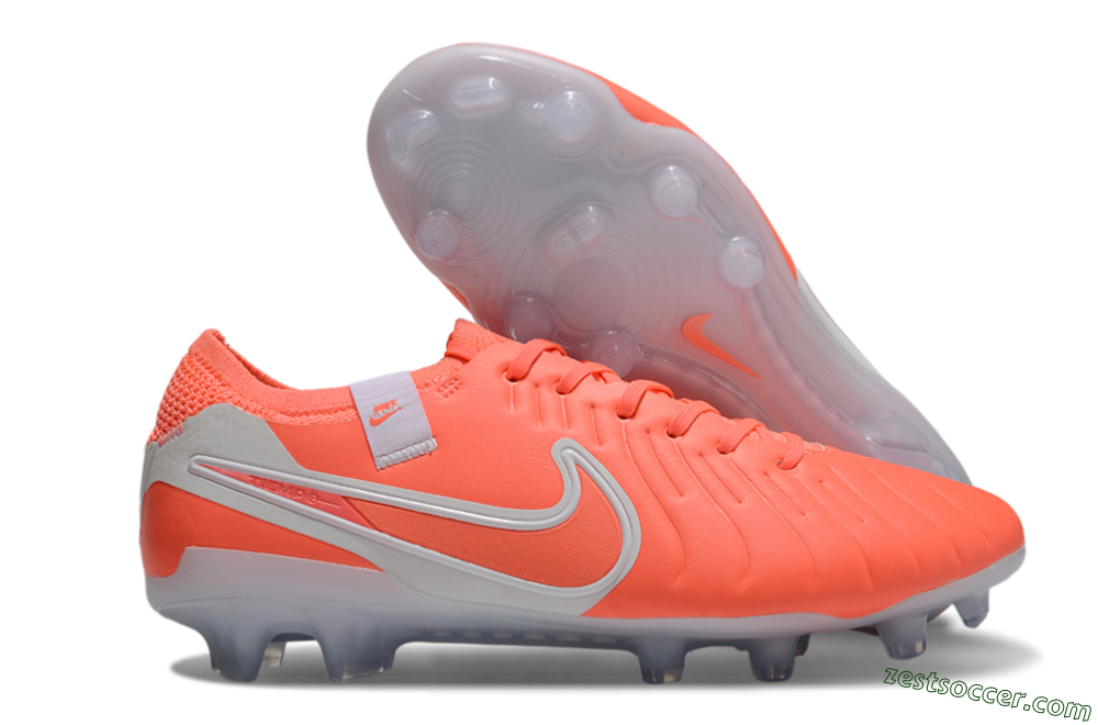 Nike Tiempo Legend 10 Elite FG Low-Tops Soccer Cleats - Red/White 0
