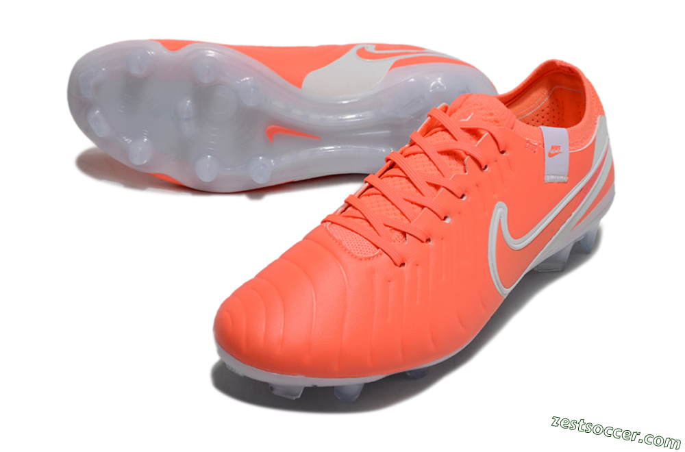 Nike Tiempo Legend 10 Elite FG Low-Tops Soccer Cleats - Red/White 3