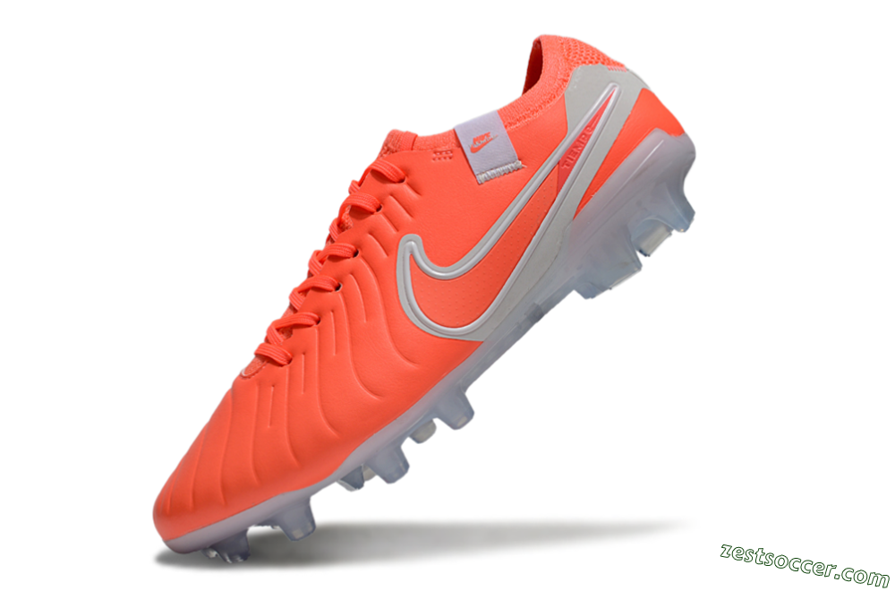 Nike Tiempo Legend 10 Elite FG Low-Tops Soccer Cleats - Red/White 5