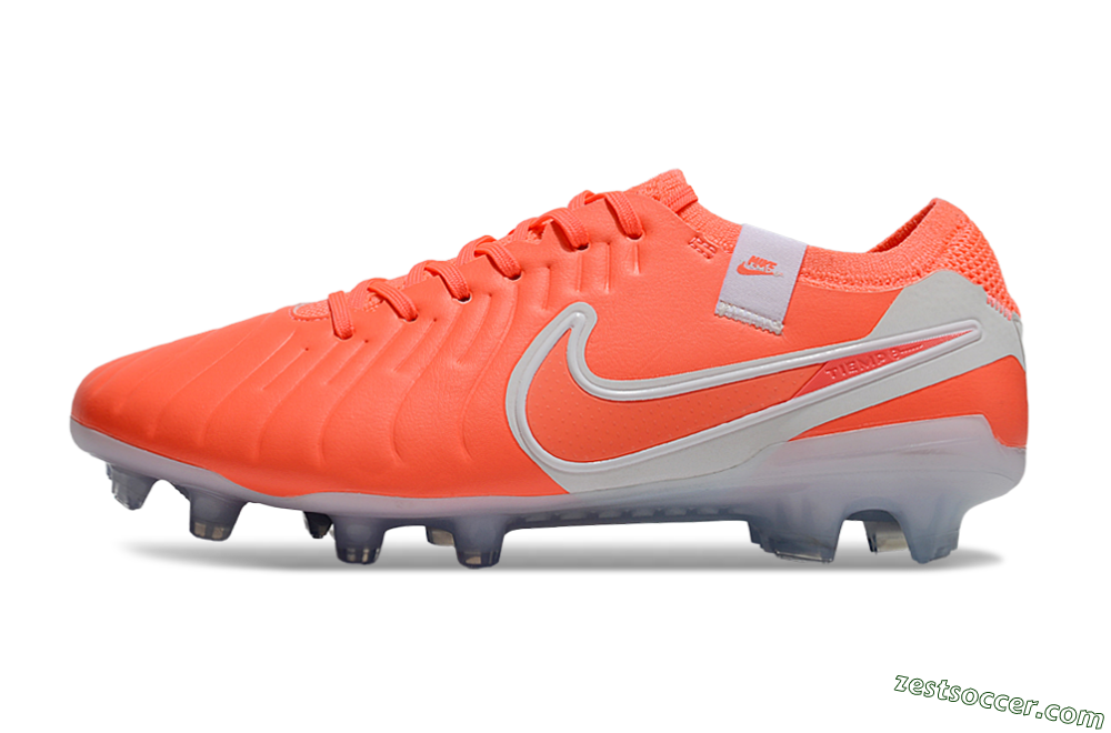 Nike Tiempo Legend 10 Elite FG Low-Tops Soccer Cleats - Red/White 2
