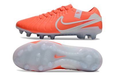 Nike Tiempo Legend 10 Elite FG Low-Tops Soccer Cleats - Red/White