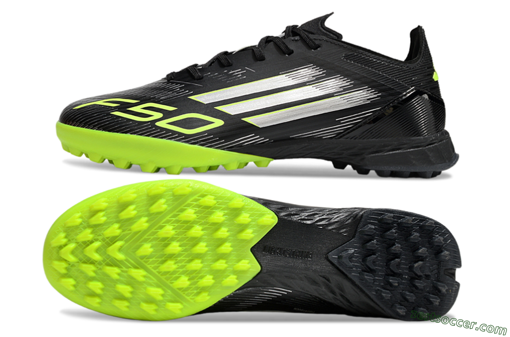 Adidas F50 Pro TF Low-Tops Soccer Shoes - Black/Yellow/Silver 1