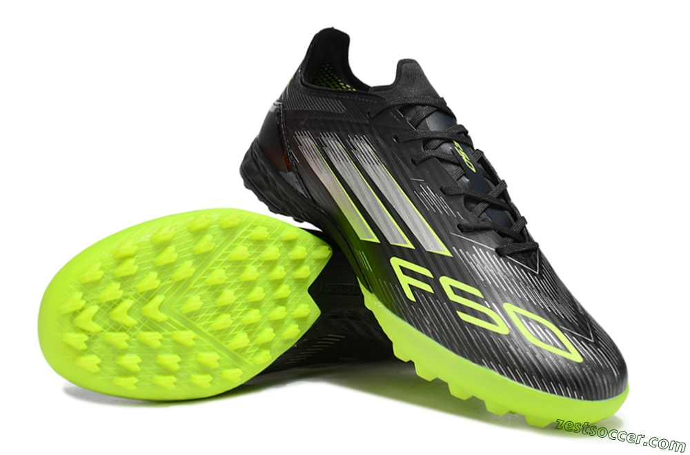 Adidas F50 Pro TF Low-Tops Soccer Shoes - Black/Yellow/Silver 3