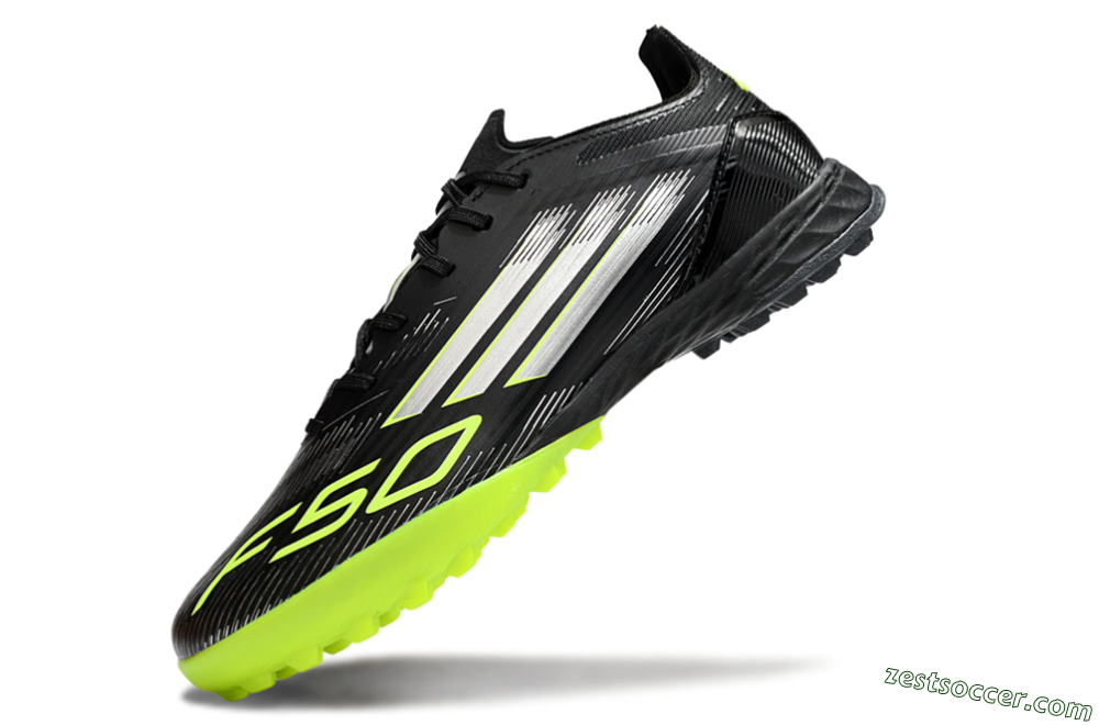 Adidas F50 Pro TF Low-Tops Soccer Shoes - Black/Yellow/Silver 5