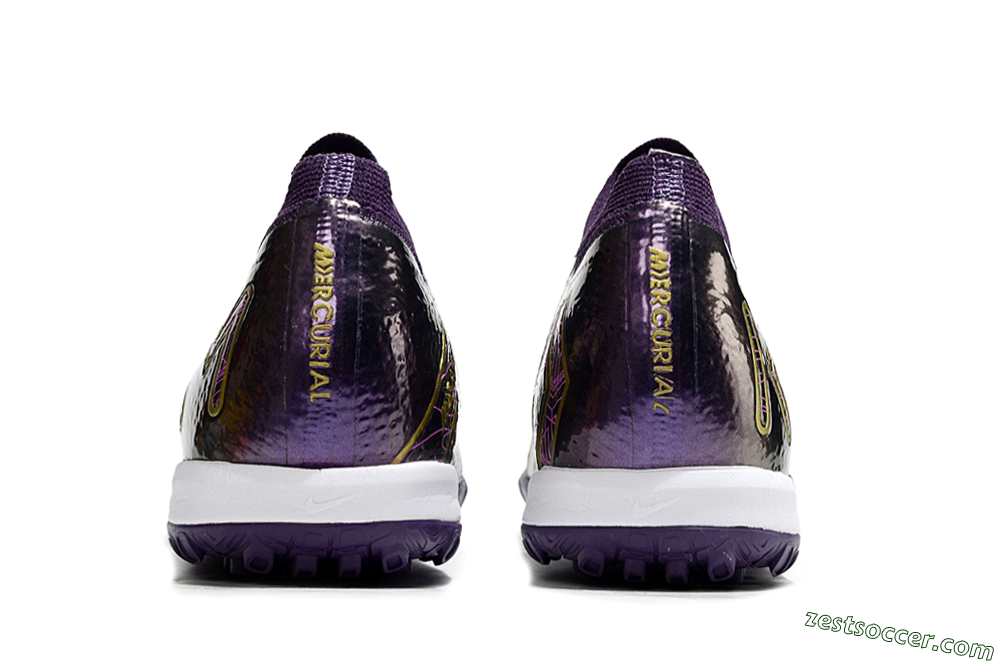 Nike Air Zoom Mercurial Vapor 16 Elite TF Low-Tops Soccer Shoes - Purple/White/Gold 5