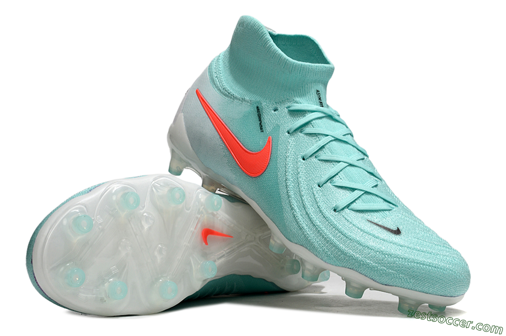 Nike Phantom Luna Elite AG High-Tops Soccer Cleats - Jade/Red/White 3