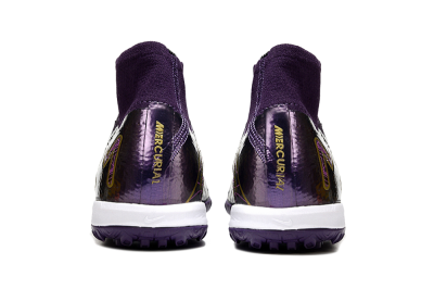 Nike Air Zoom Mercurial Superfly 10 Elite TF High-Tops Soccer Shoes - Purple/White/Gold
