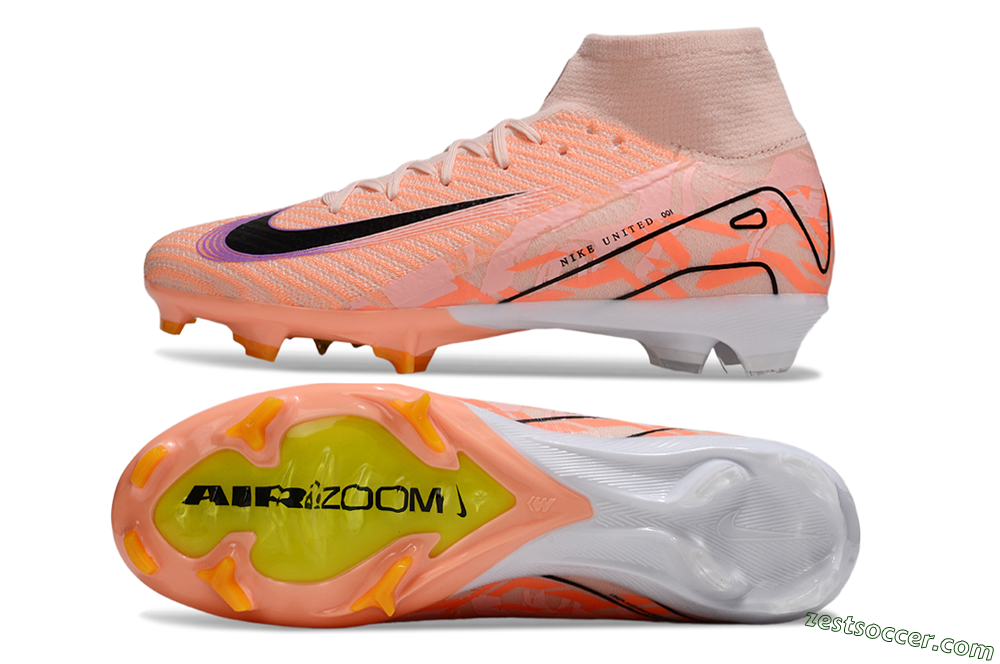 Nike Air Zoom Mercurial Superfly 10 Elite FG High-Tops Soccer Cleats - Pink/Black/Purple 1