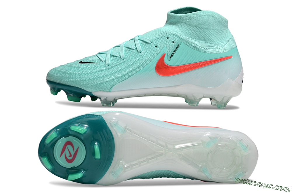 Nike Phantom Luna Elite NU FG High-Tops Soccer Cleats - Jade/Red/White 1
