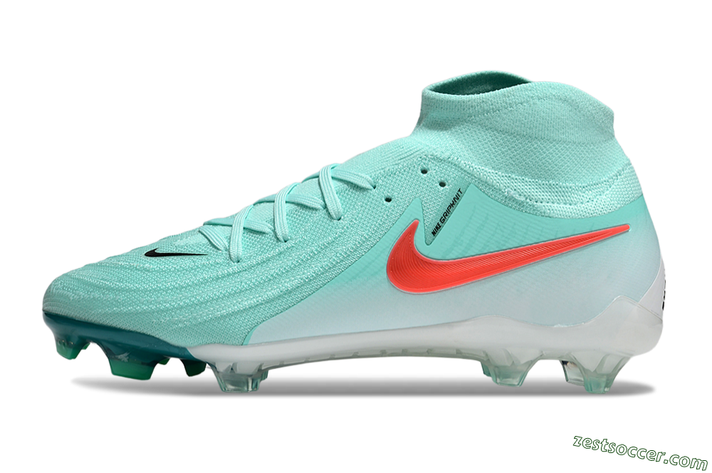Nike Phantom Luna Elite NU FG High-Tops Soccer Cleats - Jade/Red/White 2