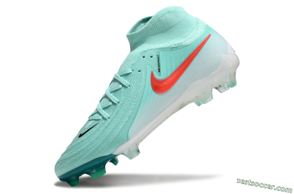 Nike Phantom Luna Elite NU FG High-Tops Soccer Cleats - Jade/Red/White 5