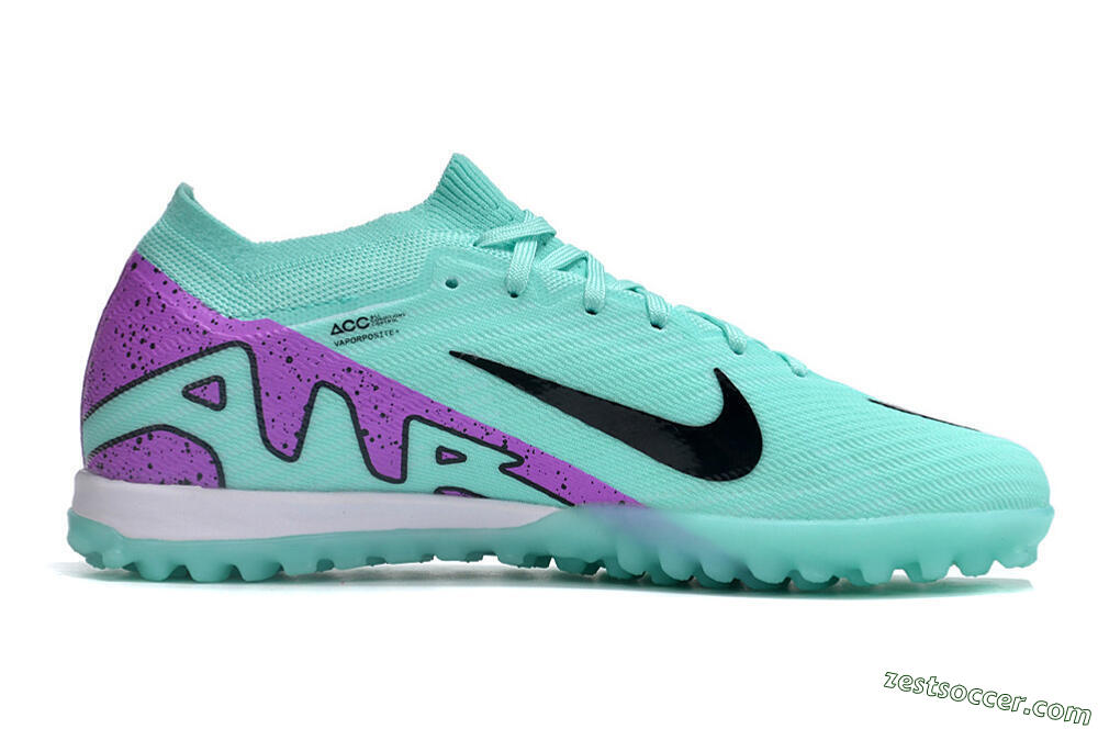 Nike Air Zoom Mercurial Vapor 16 Elite TF Low-Tops Soccer Shoes - Jade/Black/Purple 4
