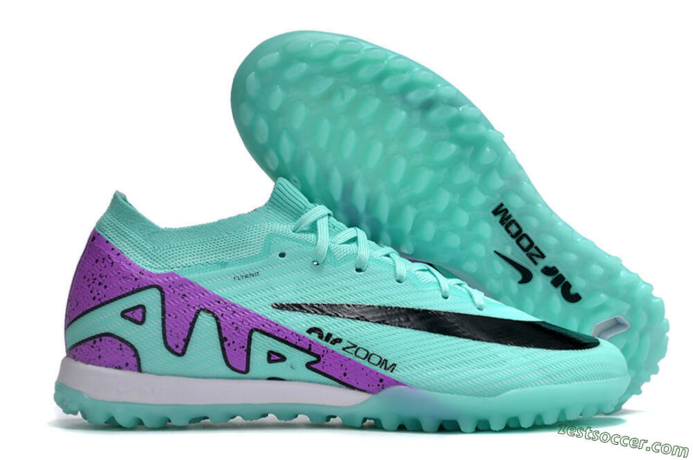 Nike Air Zoom Mercurial Vapor 16 Elite TF Low-Tops Soccer Shoes - Jade/Black/Purple 0