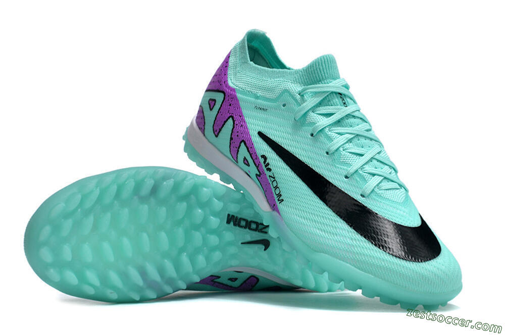 Nike Air Zoom Mercurial Vapor 16 Elite TF Low-Tops Soccer Shoes - Jade/Black/Purple 1