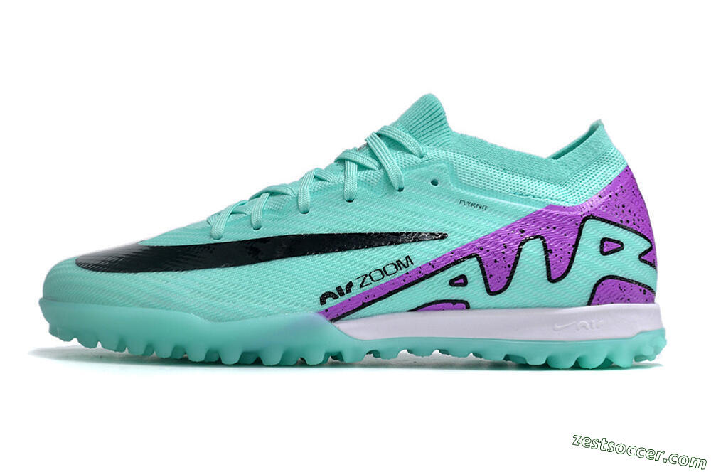 Nike Air Zoom Mercurial Vapor 16 Elite TF Low-Tops Soccer Shoes - Jade/Black/Purple 2