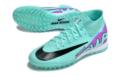Nike Air Zoom Mercurial Superfly 10 Elite TF High-Tops Soccer Shoes - Jade/Black/Purple