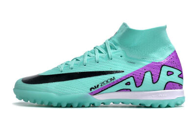 Nike Air Zoom Mercurial Superfly 10 Elite TF High-Tops Soccer Shoes - Jade/Black/Purple