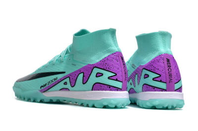 Nike Air Zoom Mercurial Superfly 10 Elite TF High-Tops Soccer Shoes - Jade/Black/Purple