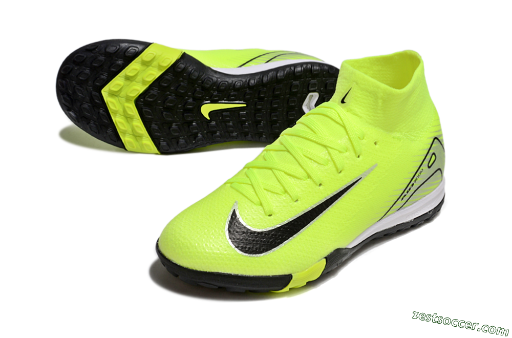Nike Air Zoom Mercurial Superfly 10 Elite TF High-Tops Soccer Shoes - Yellow/Black/Silver 3