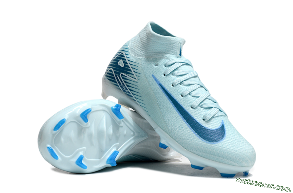 Nike Air Zoom Mercurial Superfly 10 Elite FG High-Tops Soccer Cleats - Jade/Blue/White 1