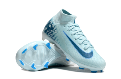 Nike Air Zoom Mercurial Superfly 10 Elite FG High-Tops Soccer Cleats - Jade/Blue/White