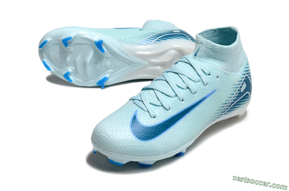 Nike Air Zoom Mercurial Superfly 10 Elite FG High-Tops Soccer Cleats - Jade/Blue/White 3