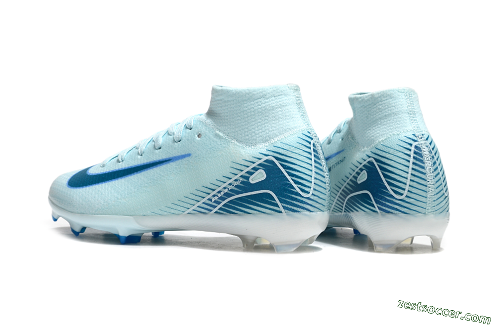Nike Air Zoom Mercurial Superfly 10 Elite FG High-Tops Soccer Cleats - Jade/Blue/White 5