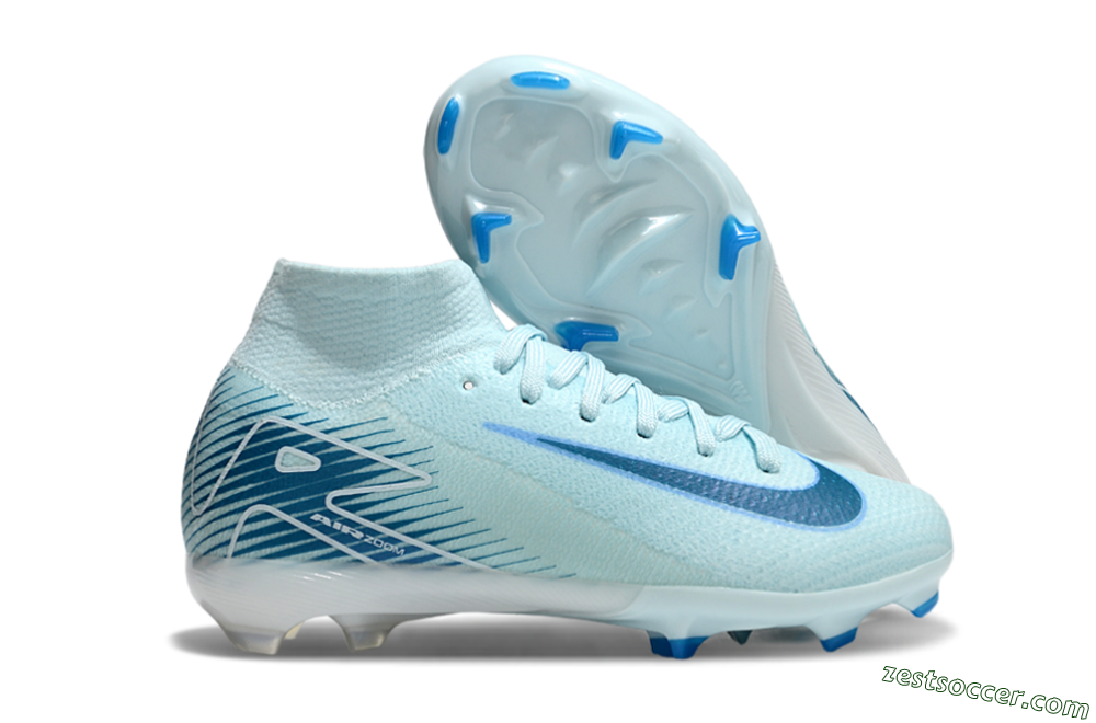Nike Air Zoom Mercurial Superfly 10 Elite FG High-Tops Soccer Cleats - Jade/Blue/White 0