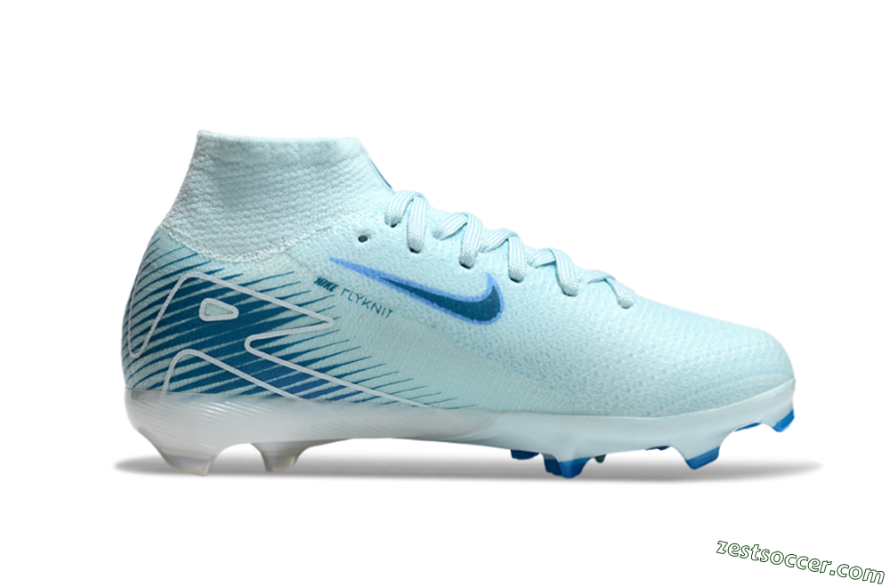 Nike Air Zoom Mercurial Superfly 10 Elite FG High-Tops Soccer Cleats - Jade/Blue/White 4