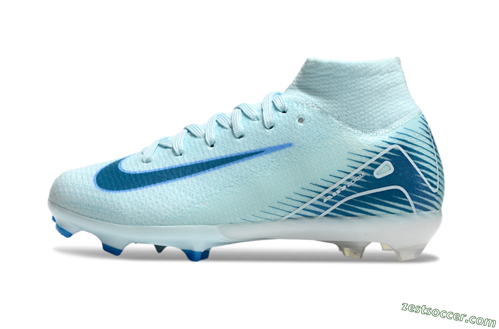 Nike Air Zoom Mercurial Superfly 10 Elite FG High-Tops Soccer Cleats - Jade/Blue/White 2