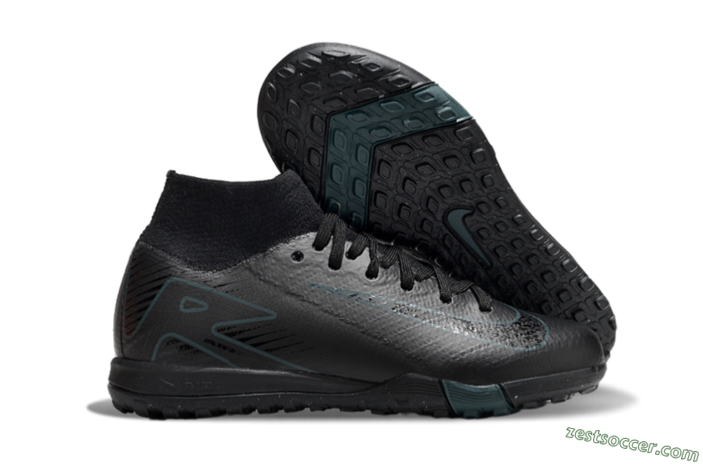 Nike Air Zoom Mercurial Superfly 10 Elite TF High-Tops Soccer Shoes - Black/Blue 0