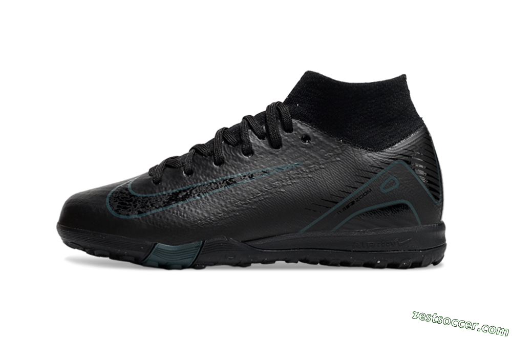 Nike Air Zoom Mercurial Superfly 10 Elite TF High-Tops Soccer Shoes - Black/Blue 2