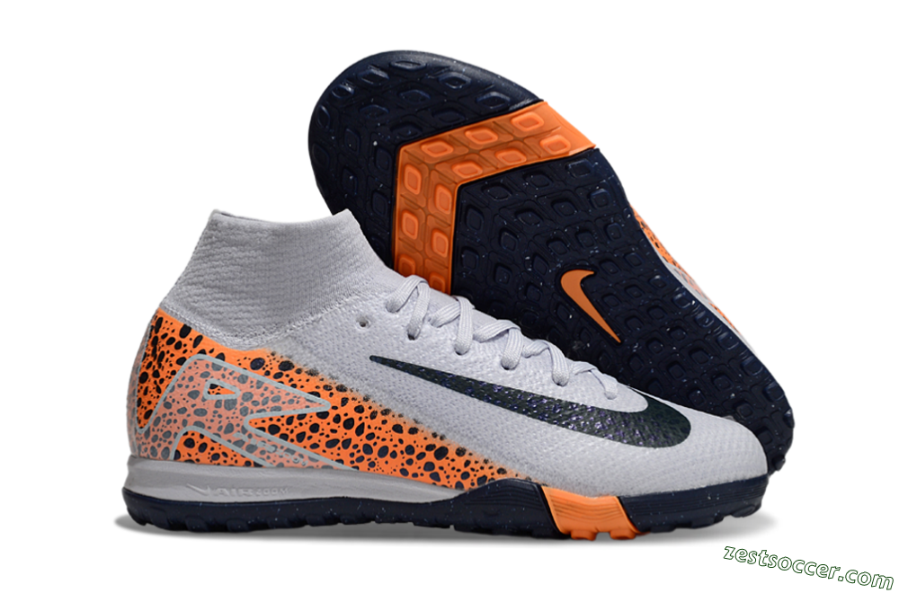 Nike Air Zoom Mercurial Superfly 10 Elite TF High-Tops Soccer Shoes - Grey/Black/Leopard 0