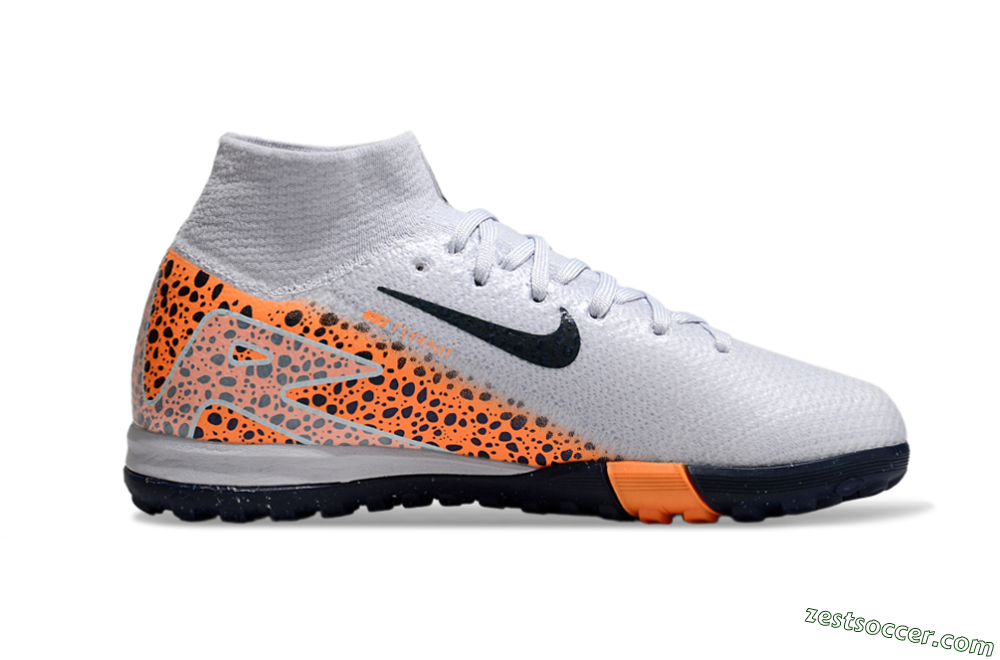 Nike Air Zoom Mercurial Superfly 10 Elite TF High-Tops Soccer Shoes - Grey/Black/Leopard 4