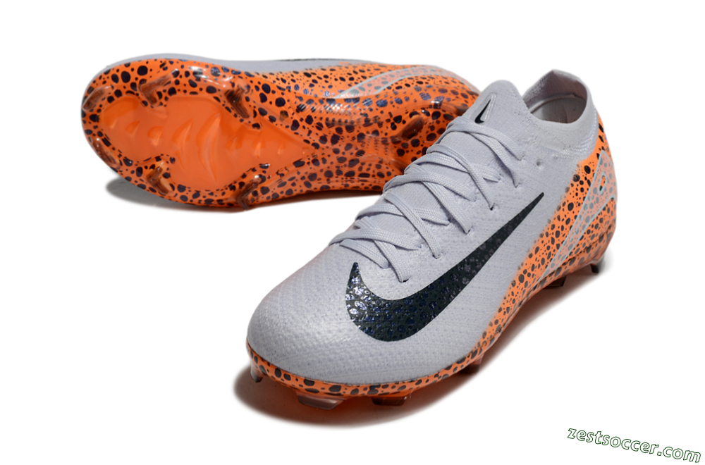 Nike Air Zoom Mercurial Vapor 16 Elite FG Low-Tops Soccer Cleats - Grey/Black/Leopard 3