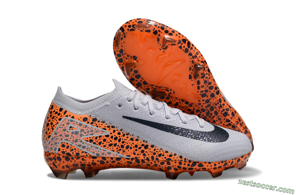 Nike Air Zoom Mercurial Vapor 16 Elite FG Low-Tops Soccer Cleats - Grey/Black/Leopard 0