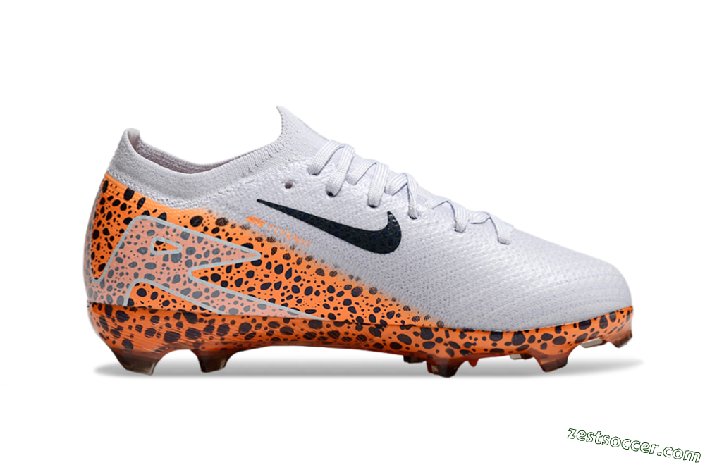 Nike Air Zoom Mercurial Vapor 16 Elite FG Low-Tops Soccer Cleats - Grey/Black/Leopard 4