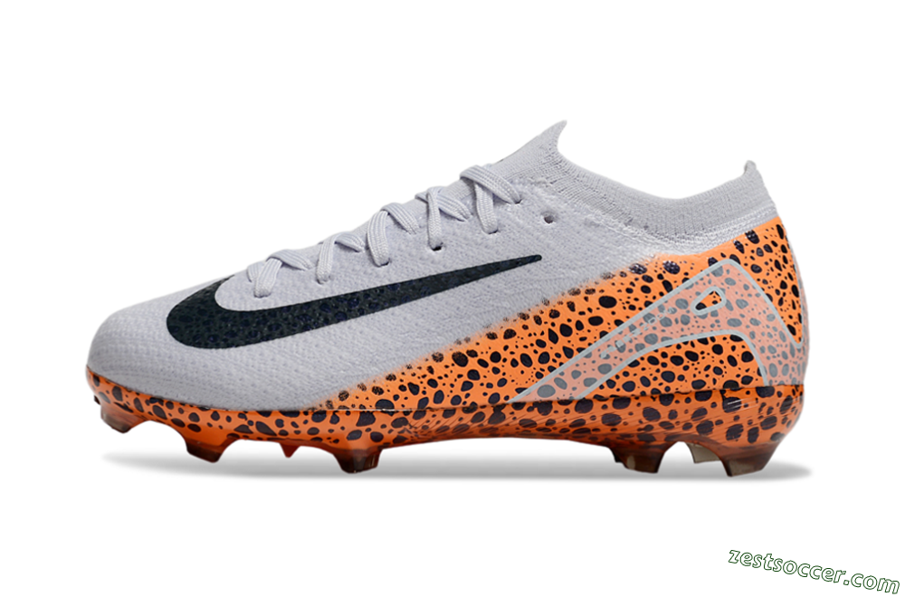 Nike Air Zoom Mercurial Vapor 16 Elite FG Low-Tops Soccer Cleats - Grey/Black/Leopard 2