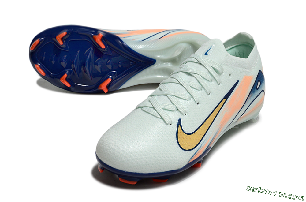 Nike Air Zoom Mercurial Vapor 16 Elite FG Low-Tops Soccer Cleats - Jade/Blue/Gold 3