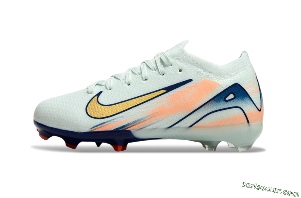 Nike Air Zoom Mercurial Vapor 16 Elite FG Low-Tops Soccer Cleats - Jade/Blue/Gold 2